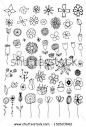 Set of flower doodles by Orfeev, via Shutterstock