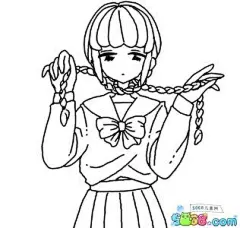 麻花辫女孩漫画_百度图片搜索