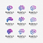 Collection of brain tech logo design 人工智能  AI