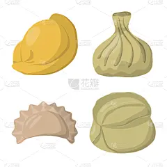 食品,分离着色,图标,一个物体,饺子,波兰饺子,小麦面团,面粉,布置,烹调