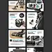 an advertisement for a vacuum cleaner with images and text on the front, in black and white
