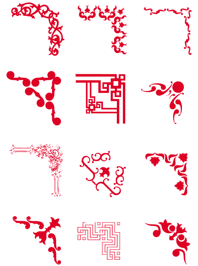 红色角花花纹