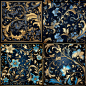 qgty346_Silk_scarf_pattern_design_Baroque_figure_style_blue_and_b352be60-85f7-4b94-98ec-679c822c8de0