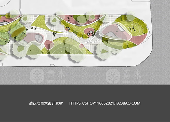 ps彩平psd分层素材园林景观道路绿化总图街头绿地PS彩色总平面图-淘宝网-花瓣网