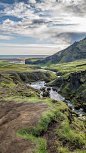河流 山 冰岛

