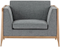 梵几家具禅意单人沙发（壹捌版）新中式白蜡木单人沙发-单人沙发-2022美间（软装设计采购助手）