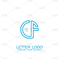圆圈字母标志设计, C F 标志.