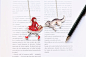 Little red riding hood, shrink plastic necklace : Pretty little plastic necklace  Please remember that these items are entirely made by hand so the product you receive may vary slightly from the one in the picture, but only very slightly.  If you would li