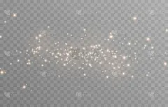 向量魔法光芒。闪烁的光，闪耀的尘埃png。闪闪发光的神奇灰尘。圣诞灯。