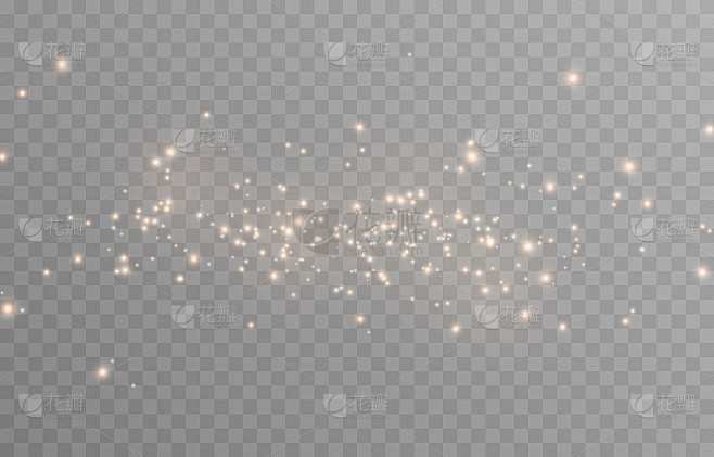 向量魔法光芒。闪烁的光，闪耀的尘埃png。闪闪发光的神奇灰尘。圣诞灯。