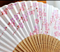 [4件包邮]日式折扇 粉樱舞 真丝樱花日本扇子 女式和风扇 S13