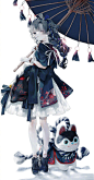 少女 萝莉 和风 伞