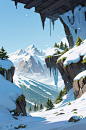自然背景, 雪景, 托尔, 悬崖, 山脉 - SeaArt AI