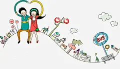 手绘情侣 免费下载 页面网页 平面电商 创意素材 png素材