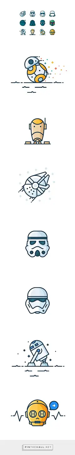Outline Star Wars Icons on Behance {cT}: 