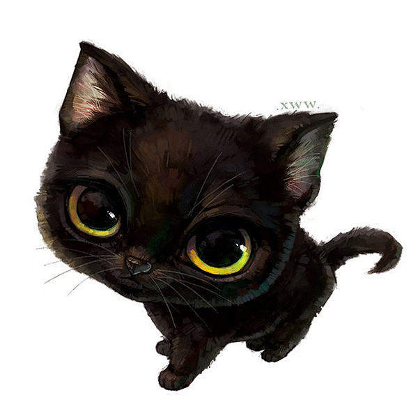 黑猫白猫_阳雪__插画师作品_涂鸦王国g...