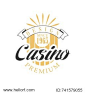 Casino premium logo design, colorful vintage gambling badge or emblem since 1965 vector Illustration