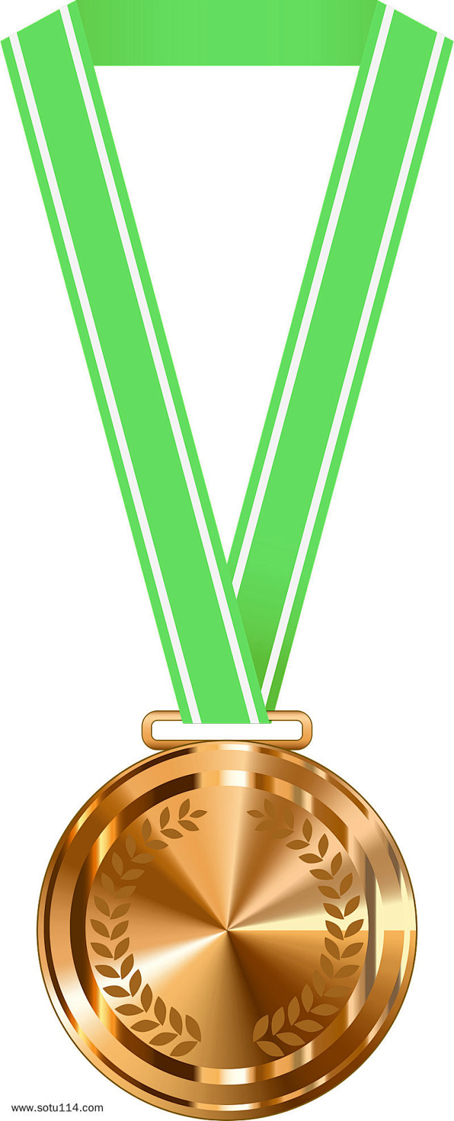 绿色领带铜奖荣誉奖牌