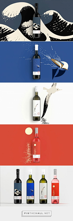 冰泠萌采集到小清新插画红酒干红酒标包装设计