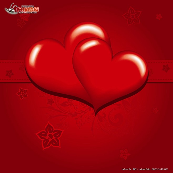 红色爱心情人节背景图片素材