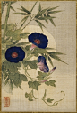 Silk painting of flowers  -  Okamoto Shūki 

Japanese, 1807-1862 ​​​​