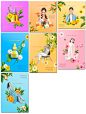 唯美春季花卉创意合成海报PSD模板 Fall into Spring!