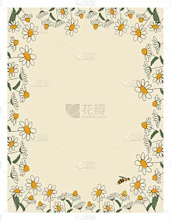 季节春季手绘画框矢量背景