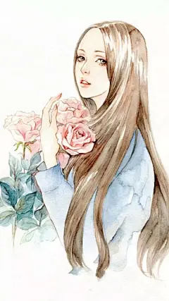 少女风卡通唯美手机锁屏壁纸