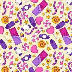 卡通手绘万圣节南瓜糖果魔女古堡可爱儿童插画海报背景ai设计素材-淘宝网