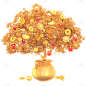 金融发财树3D贴纸套装