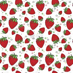 无缝图案草莓水果夏季装饰背景