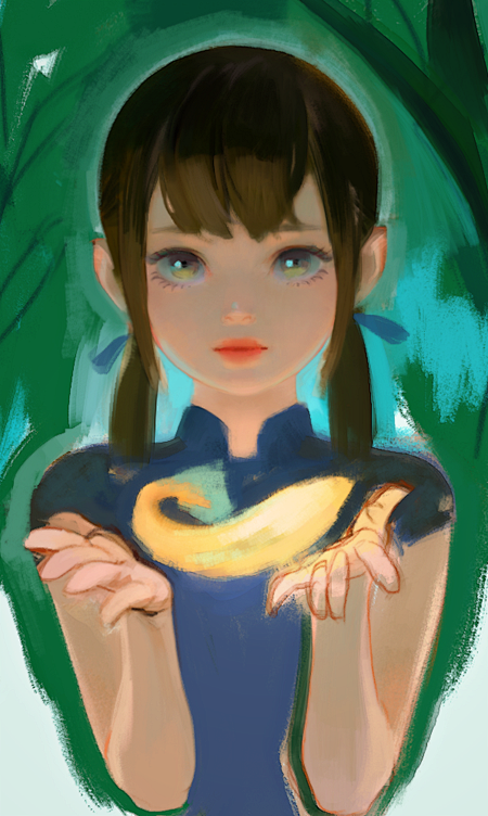 韩国插画师yeono #半身像# #女头...
