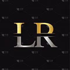 initial lr letter logo design template abstract
