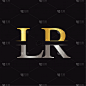 initial lr letter logo design template abstract