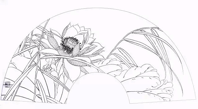 吉祥寓意花鸟白描欣赏荷花
寓意和和美美，...