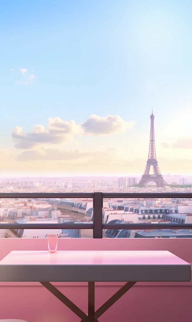 A empty pink table w...