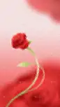 情人节简约毛玻璃爱心玫瑰背景