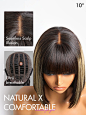 Amazon.com: LUVME HAIR 10 英寸(约 25.4 厘米)浅烧直波波头假发带刘海真人头发逼真高清蕾丝短款黑色波波波头假发,即发钝切鲍勃假发无胶,180密度 : 美容和个人护理