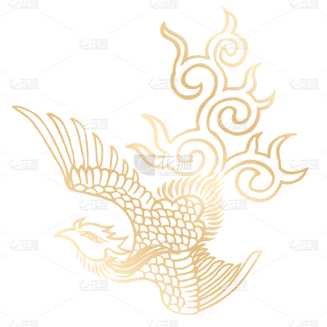 中国风剪纸贴纸-凤凰
