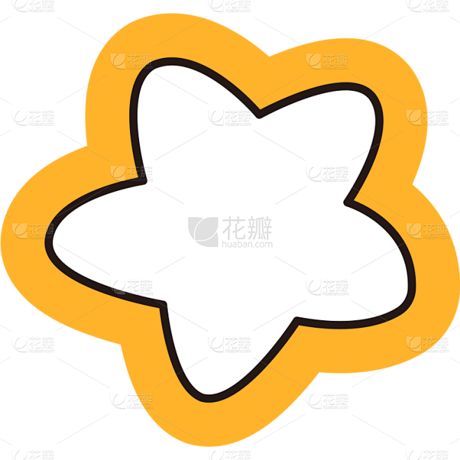 通用趣味彩色粗描边贴纸元素