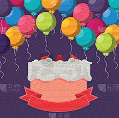 生日,可爱的,蛋糕,氦,气球,分离着色,华丽的,精神振作,奶油,食品
