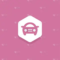 彩色创意六边形标志，汽车自动图标