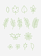 绿色植物简笔画免抠素材_图宝宝 https://bao16.com 叶子 树叶 简笔画 绿色