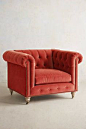 Anthropologie Lyre Chesterfield Armchair » Gorgeous chair, looks comfortable too!