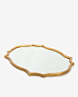 Zara Home 北欧简约家用简约金色波纹外框镜子 46346106302-tmall.com天猫