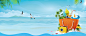 暑假假期度假景色蓝色背景 背景 设计图片 免费下载 页面网页 平面电商 创意素材