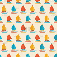 游艇,四方连续纹样,海洋,平坦的,纺织品,壁纸,模板,船,自然美,绘制