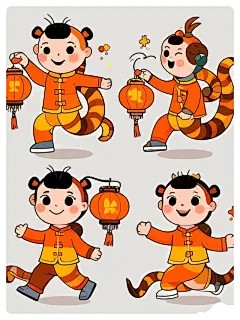 卡通蛇娃娃矢量插画元素