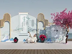 新中式美陈 李白 诗词大会 古风美陈 许愿树 酒缸 中式布景 文化展 企业【ID:1149456035】