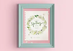 韩式春季春天气息唯美海报PSD模板Korean spring poster PSD template#ti375a5715